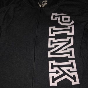 PINK hooded zip up sweater